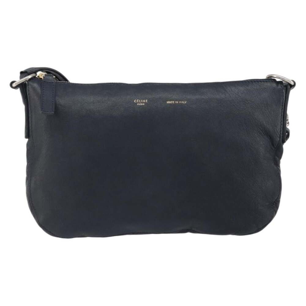 Celine Leather Shoulder Bag Navy